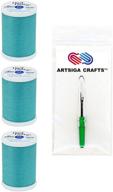 🧵 coats & clark sewing thread dual duty xp general purpose poly thread 250 yards (3-pack) ming teal bundle with artsiga crafts seam ripper - ultimate sewing bundle! logo