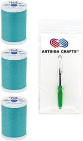 img 3 attached to 🧵 Coats & Clark Sewing Thread Dual Duty XP General Purpose Poly Thread 250 Yards (3-Pack) Ming Teal Bundle with Artsiga Crafts Seam Ripper - Ultimate Sewing Bundle!
