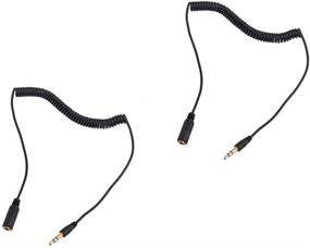 img 1 attached to 2PCS Coiled 3.5mm Male to Female M/F Extension Cable for Stereo Headphone Audio Plug Jack