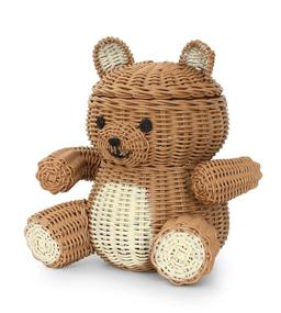 img 2 attached to 🐻 G6 COLLECTION Handmade Rattan Bear Storage Basket with Lid - Cute Animal Wicker Bin for Home Decor, Nursery Organizer, Handcrafted Shelf Decoration - Brown Bear Gift