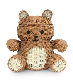 img 4 attached to 🐻 G6 COLLECTION Handmade Rattan Bear Storage Basket with Lid - Cute Animal Wicker Bin for Home Decor, Nursery Organizer, Handcrafted Shelf Decoration - Brown Bear Gift