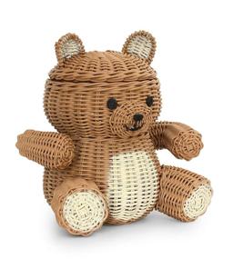 img 3 attached to 🐻 G6 COLLECTION Handmade Rattan Bear Storage Basket with Lid - Cute Animal Wicker Bin for Home Decor, Nursery Organizer, Handcrafted Shelf Decoration - Brown Bear Gift