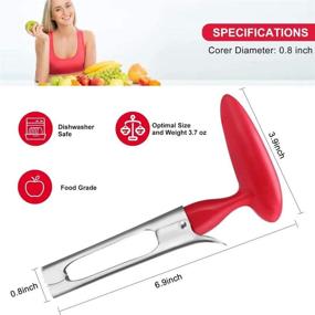 img 3 attached to SCHVUBENR Premium Apple Corer Tool - Easy to Use and Clean - Sturdy Apple Core Remover with Sharp Serrature - Stainless Steel Corers for Apple and Pear - Effortlessly Core Fruits (Red)