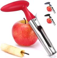 schvubenr premium apple corer tool - easy to use and clean - sturdy apple core remover with sharp serrature - stainless steel corers for apple and pear - effortlessly core fruits (red) logo