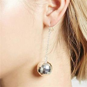 img 2 attached to 🌟 Eye-Catching Coadipress Disco Ball Earrings for Women & Girls - Unleash the Funky 60's or 70's Vibe with Gold/Silver Plated Mirror Ball Earrings - Perfect Costume Accessories for Halloween Parties & Personal Decoration