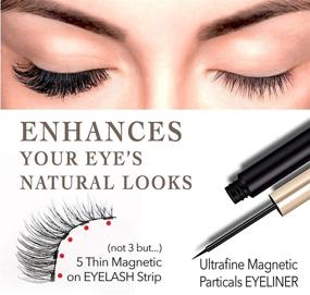 img 3 attached to Upgraded 2019 Magnetic Eyelashes and Eyeliner [by EOE] - 💁 No Glue, False Magnet Lashes, Natural & Reusable - Easy Application!