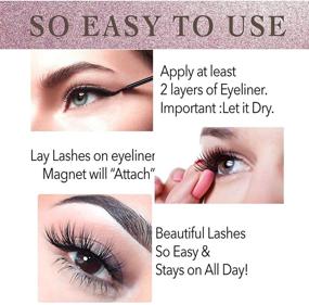 img 2 attached to Upgraded 2019 Magnetic Eyelashes and Eyeliner [by EOE] - 💁 No Glue, False Magnet Lashes, Natural & Reusable - Easy Application!