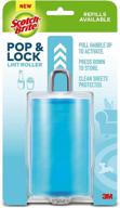 convenient scotch-brite pop & lock retractable lint roller with 60 sheets, vibrant multi-color design logo