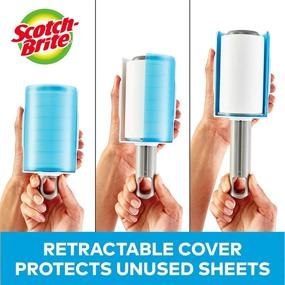 img 1 attached to Convenient Scotch-Brite Pop & Lock Retractable Lint Roller with 60 Sheets, Vibrant Multi-Color Design