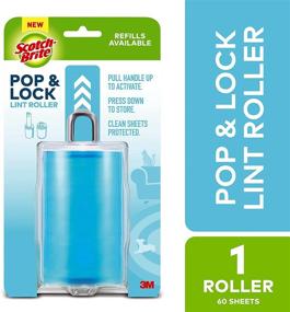 img 3 attached to Convenient Scotch-Brite Pop & Lock Retractable Lint Roller with 60 Sheets, Vibrant Multi-Color Design