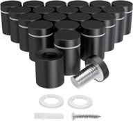 20-pack 3/4 x 1 inch stainless steel standoff screws with mounting glass hardware sign, and acrylic picture frame hanger stand off nail - black logo