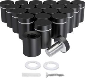 img 4 attached to 20-Pack 3/4 x 1 Inch Stainless Steel Standoff Screws with Mounting Glass Hardware Sign, and Acrylic Picture Frame Hanger Stand Off Nail - Black