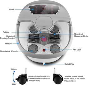 img 2 attached to 👣 Health and Cleaning Foot Spa Bath Massager with Motorized Massage Rollers and Balls, Heat and Bubbles, Adjustable Temperature, Timer, Modes Control, and Rotating Pedicure Stone