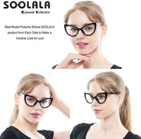 img 2 attached to 👓 Protect Your Eyes with SOOLALA Blue Light Computer Eye Glasses: Stylish Womens Cateye Glasses