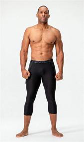 img 2 attached to 🏃 Enhance Your Performance with our DEVOPS 2 Pack Men's 3/4 Compression Pants: Athletic Leggings with Pocket