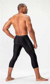 img 1 attached to 🏃 Enhance Your Performance with our DEVOPS 2 Pack Men's 3/4 Compression Pants: Athletic Leggings with Pocket