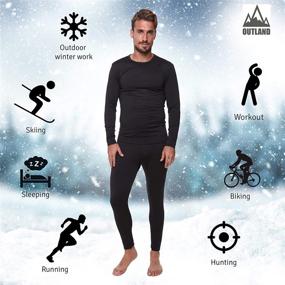 img 3 attached to 👕 Men's Warm Fleece-Lined Long John Set - Soft Thermal Base Layer with Long Sleeve Shirt and Bottoms