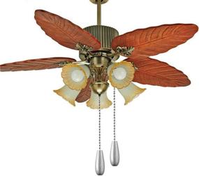 img 1 attached to 💡 3-Pack Silver Ceiling Fan Chain Pulls with Wooden Extensions for Ceiling Light/Fan Chains