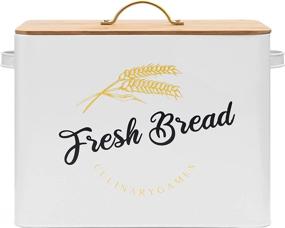 img 4 attached to 🍞 Classic Farmhouse Bread Box in White: Freshness and Style Combined