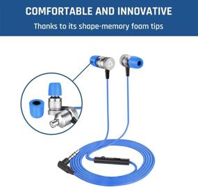 img 3 attached to 🎧 2021 KLIM Fusion Earbuds with Microphone - Long-Lasting Wired Ear Buds - Innovative in-Ear with Memory Foam - Earphones with Mic and 3.5 mm Jack - Gaming Earbuds (Blue)