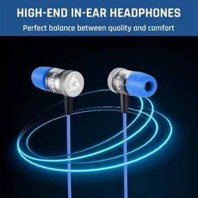 img 1 attached to 🎧 2021 KLIM Fusion Earbuds with Microphone - Long-Lasting Wired Ear Buds - Innovative in-Ear with Memory Foam - Earphones with Mic and 3.5 mm Jack - Gaming Earbuds (Blue)