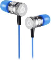 🎧 2021 klim fusion earbuds with microphone - long-lasting wired ear buds - innovative in-ear with memory foam - earphones with mic and 3.5 mm jack - gaming earbuds (blue) logo