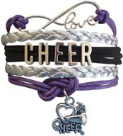 📿 cheer bracelet - infinity charm bracelet for cheerleading – ideal cheer jewelry for cheerleaders, teams, and cheerleading enthusiasts. logo