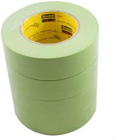 img 1 attached to 🎨 High-quality 3M 1-1/2" 233+ Green AUTO Masking Tape - 4 Roll Set for Superior Paint CAR Results