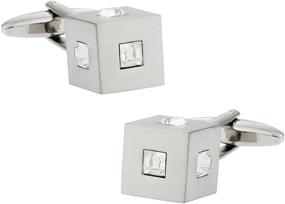 img 4 attached to Cuff Daddy Crystal Cubic Cufflinks Clear