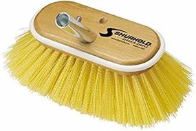 img 2 attached to 🧹 Shurhold 955 6" Deck Brush with Medium Yellow Polystyrene Bristles: Effortlessly Clean Your Deck
