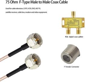 img 3 attached to 🔌 Кабель F-Type Coax высокого качества длиной 3 фута - 75 Ом мужской коннектор к мужскому для телевизора, кабельного модема, спутникового тюнера и многого другого.