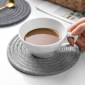 img 1 attached to 🍺 Farmhouse Braided Absorbent Coasters: Effortlessly Protect Your Surfaces from Drink Rings