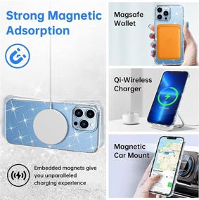 img 2 attached to 💎 FACBINY Magnetic Glitter Case for iPhone 13 Pro Max 6.7 Inch with Magsafe, [Military Protection] Crystal Bling Shockproof Case, Sparkle Clear - Enhanced SEO