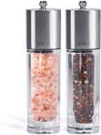 🧂 lhs salt and pepper mill grinder shaker set - 2 pack stainless steel precision mechanism with adjustable coarseness logo