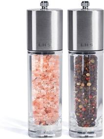 img 4 attached to 🧂 LHS Salt and Pepper Mill Grinder Shaker Set - 2 Pack Stainless Steel Precision Mechanism with Adjustable Coarseness