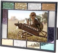 colorful stained glass picture frame: 4x6 photo display easel back home decor gift - j devlin pic 386-46hv логотип