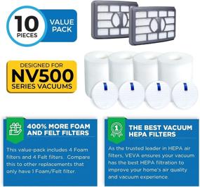 img 1 attached to VEVA Premium Vacuum Filter Set: 2 HEPA, 4 Foam, 4 Felt for Shark Rotator Lift-Away Model 500, 501, 502, 505, 552, UV560 - Efficient Cleaning Solution