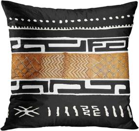 img 2 attached to Rouihot Set of 4 Throw Pillow Cover: African Tribal Mud Cloth Inspired Earth Colors for Geometric Home Decor on Sofa Bed Couch