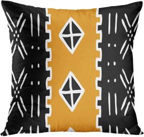 img 1 attached to Rouihot Set of 4 Throw Pillow Cover: African Tribal Mud Cloth Inspired Earth Colors for Geometric Home Decor on Sofa Bed Couch