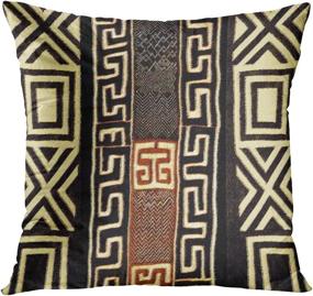 img 3 attached to Rouihot Set of 4 Throw Pillow Cover: African Tribal Mud Cloth Inspired Earth Colors for Geometric Home Decor on Sofa Bed Couch