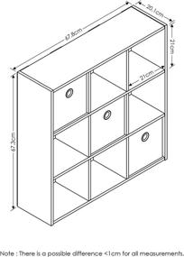 img 3 attached to 📦 Furinno 13207GY/BK Simplistic 9-Cube Organizer with Bins: French Oak Grey/Black - Stylish and Functional Storage Solution for Home or Office