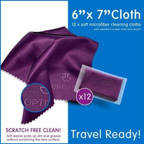 img 3 attached to Premium Microfiber Cleaning Cloths 12-Pack: Compact, Individual Vinyl Pouches, Ideal for Eyeglasses, Phone, Screens, Electronics, Camera Lens Cleaning - Purple