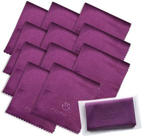 img 4 attached to Premium Microfiber Cleaning Cloths 12-Pack: Compact, Individual Vinyl Pouches, Ideal for Eyeglasses, Phone, Screens, Electronics, Camera Lens Cleaning - Purple