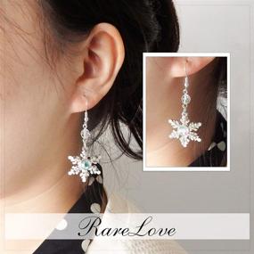 img 1 attached to RareLove Christmas Snowflake Crystal Earrings