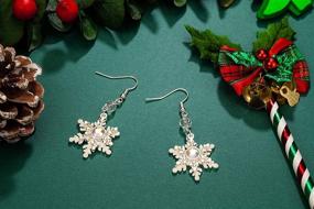 img 2 attached to RareLove Christmas Snowflake Crystal Earrings