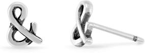 img 4 attached to Boma Jewelry: Sterling Silver & Ampersand Stud Earrings - Timeless and Stylish