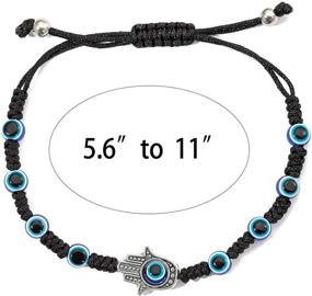 img 3 attached to 🔮 Kelistom 6-Piece Evil Eye/Hamsa Hand Kabbalah String Bracelets Set - Handcrafted Red, Black, Blue Braided String Bracelets for Women, Men, Boys, and Girls - Amulet Bracelets for Protection and Good Luck