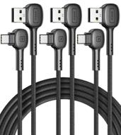 кабель iniu usb c [3-pack] с углом 90 градусов для быстрой зарядки samsung galaxy, lg, google pixel и других устройств логотип