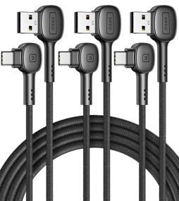 img 4 attached to Кабель INIU USB C [3-Pack] с углом 90 градусов для быстрой зарядки Samsung Galaxy, LG, Google Pixel и других устройств