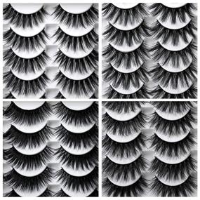 img 2 attached to 👁️ Wholesale Bulk 40 Pairs 3D Natural False Mink Eyelashes | Long, Fluffy, Voluminous | 15-20mm Length | Reusable Makeup Lashes in 8 Styles | Thick, Wispy Eye Lashes Pack by Yawamica - Enhance Your Look!